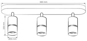 Spot BAMBOO 3xGU10/10W/230V negru