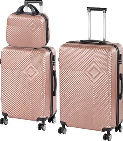 TraveLux Pro XX set valiză rulantă aur roz