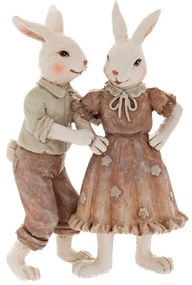 Figurina Bunny Dancing Couple 10 cm x 5 cm x 14 cm