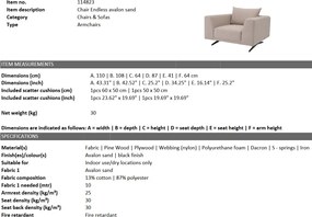 Fotoliu design LUX Endless Avalon sand 114823 HZ