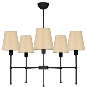 Lustră pe tijă MADELA 5xE14/40W/230V bej/neagră