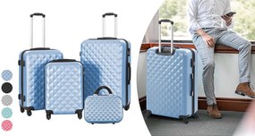 Set valiza de calatorie cu geanta cosmetica-verde menta