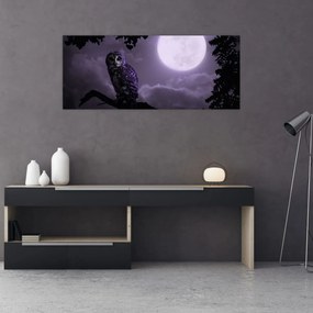 Tablou - Bufniță de noapte, violet (120x50 cm)