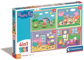 Peppa malac Picnic and School 4 az 1-ben puzzle Clementoni