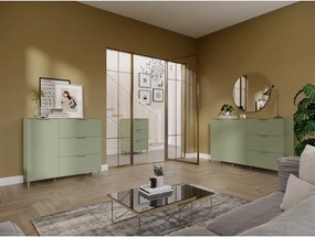 Comodă verde cu aspect mat 151x98x40 cm Savoca – Germania