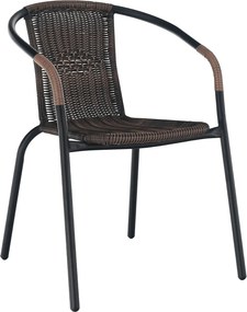 Scaun DOREN, maro/negru, rattan sintetic/metal, 53x63x72 cm