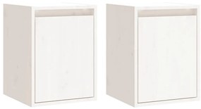 813478 vidaXL Dulapuri de perete 2 buc. alb, 30x30x40 cm, lemn masiv de pin