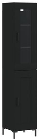 3199490 vidaXL Dulap înalt, negru, 34,5x34x180 cm, lemn prelucrat