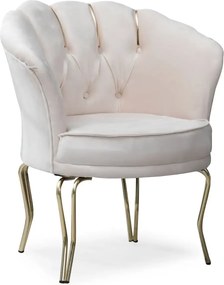 Fotoliu Viena, scaun, gri-auriu, picioare metal auriu, Homs