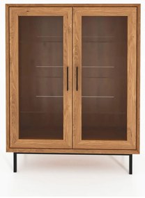 Vitrină din lemn de stejar 97x125 cm Abies – The Beds