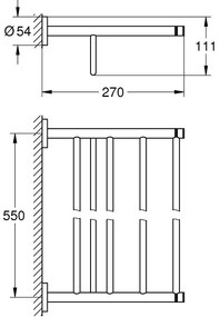 Grohe Essentials Raft (etajera) prosop baie 55 cm, antracit (hard graphite)