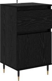 vidaXL Bufet Stejar Negru 40 x 35 x 70 cm Lemn Ingineresc și Fier