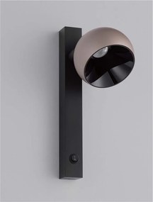 Aplica LED moderna stil minimalist LUSA negru/cafeniu