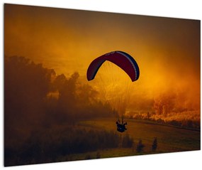 Tablou cu parașutistul în apus de soare (90x60 cm)