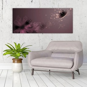 Tablou - Floare și fluture (120x50 cm)