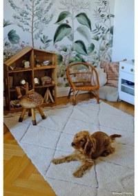 Covor crem lavabil/țesut manual din bumbac 140x200 cm Bereber – Lorena Canals