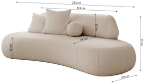 Canapea trei locuri Bally  (crem + negru). 1100111