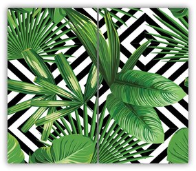 Tocator din sticla frunze tropicale