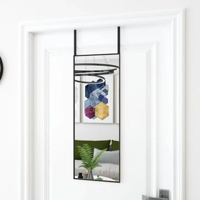Oglinda pentru usa, negru, 30x80 cm, sticla si aluminiu 1, Negru, 30 x 80 cm