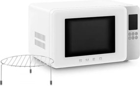 Cuptor cu microunde cu gratar 4in1 SMEG Collezione MOC01WHMEU, 1900 W, 29 l, 18 programe, Inchidere lina, Semnal sonor, Ecran LCD, Alb mat
