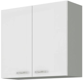 Dulap superior de bucătărie Brunea 80 G-72 2F (gri + alb lucios). 1024983