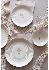 Set veselă 27 piese, porțelan, alb/auriu