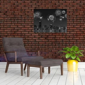 Tablou pe sticlă - Artificii in Miami (70x50 cm)