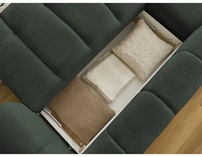 Colțar verde extensibil/cu spațiu de depozitare (cu colț pe partea stângă/cu șezlong) Fuji – Bobochic Paris