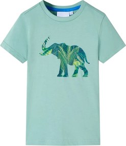 vidaXL Tricou pentru copii, kaki deschis, 128