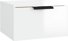 vidaXL Noptieră de perete, alb extralucios, 34x30x20 cm