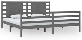 3104305 vidaXL Cadru de pat, gri , 200x200 cm, lemn masiv de pin