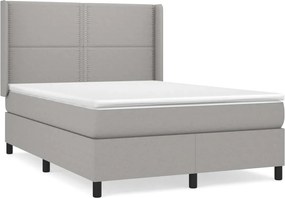 vidaXL Pat continental, gri deschis, 140x200 cm, material textil