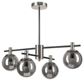 Lustră pe tijă LILOU 4xE14/5W/230V crom mat/fumuriu