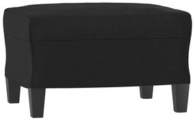 Fotoliu canapea cu taburet, negru, 60 cm, piele ecologica Negru, 78 x 77 x 80 cm