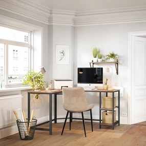 Birou colțar SOLEA maro/negru