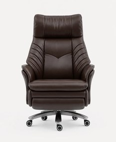 Prestige Executive AeroComfort P212 – Scaun Executiv Premium din Piele Naturală, Reclinabil Electric, Încălzire, Ventilație și Masaj Airbag, Suport pentru Picioare, 150 kg, Maro