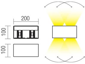 Redo 90304 - Aplica de perete pentru exterior VARY, 4xLED/5W/230V/3000K, IP54, maro