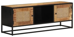 353887 vidaXL Comodă TV, 110x30x40 cm, lemn masiv de mango brut și fier