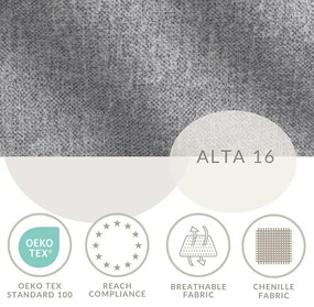 Pat matrimonial gri tapițat cu spațiu de depozitare cu somieră 200x200 cm Lounge L – Maison de Rêve