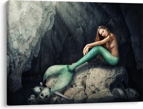 Tablou - Sirena pe stâncă (70x50 cm)
