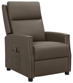 3098482 vidaXL Fotoliu rabatabil electric, gri, piele ecologică