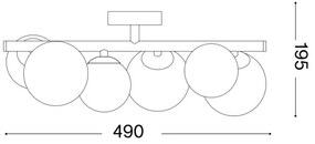 Lustră LED aplicată Ideal Lux PERLAGE 6xG9/3W/230V auriu/fumuriu