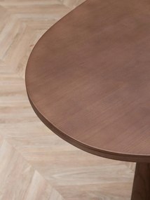 Masă bar din lemn de stejar și metal, ovală, cu picior disc auriu, natur, finisaj satinat, 160×60×107 cm, „Barrio"