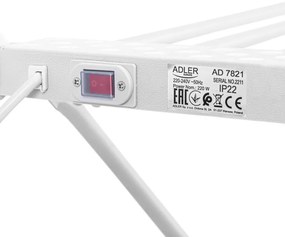 Uscator de rufe electric Adler AD 7821, 220W, 18 elemente, IP22, Alb