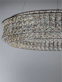 Lustra suspendata LED crom, cristale sticla CELYSIA 80cm