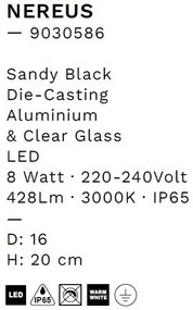 Mini Stalp LED iluminat exterior IP65 NEREUS H-20cm