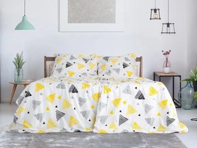 Lenjerie de pat creponata TRIANGLE alba Dimensiune lenjerie de pat: 70 x 90 cm | 140 x 200 cm