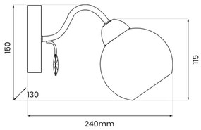 Spot de perete CONNOR 1xE27/15W/230V crom lucios/gri