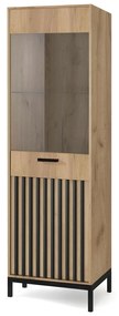 Vitrină Lamello W1 (stejar craft + negru). 1092418