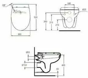 Vas wc suspendat Ideal Standard Eurovit Ecco cu functie de bideu